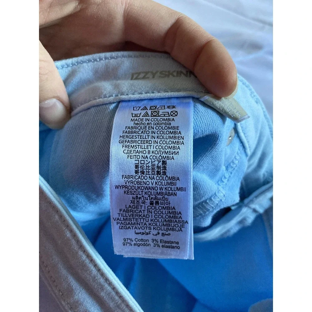 Michael Kors Izzy Skinny Jeans Womens 34 Waist Light Blue Stretch Denim Skinny